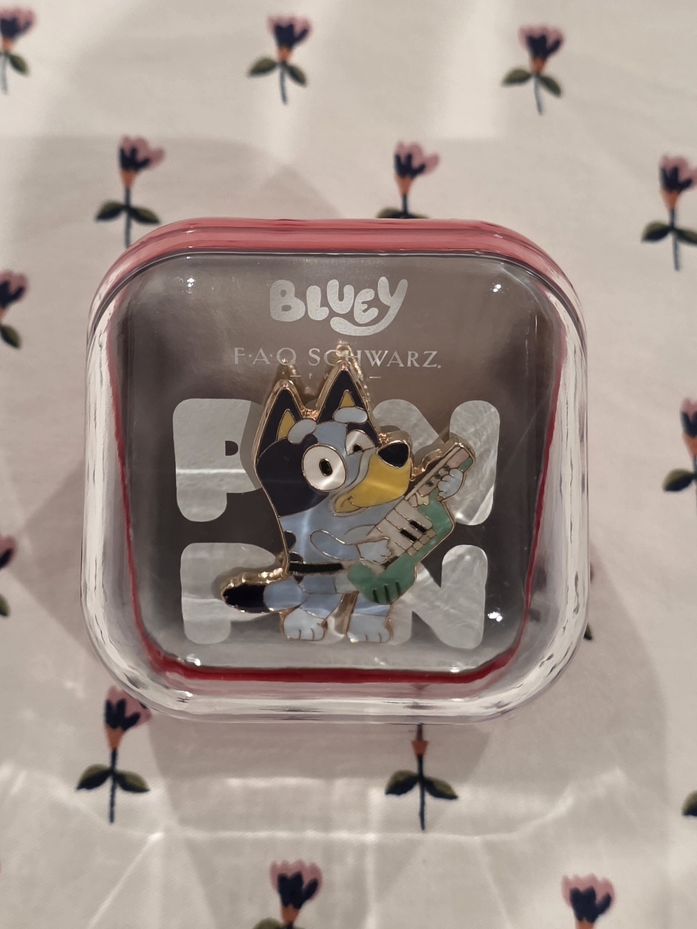FAO Schwarz Bluey Enamel Pin - Light Blue, Dark Blue, Yellow & Green